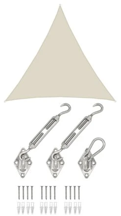 AMANKA 7x7x7 Wasserdichtes Beige Sonnensegel Mit Befestigung