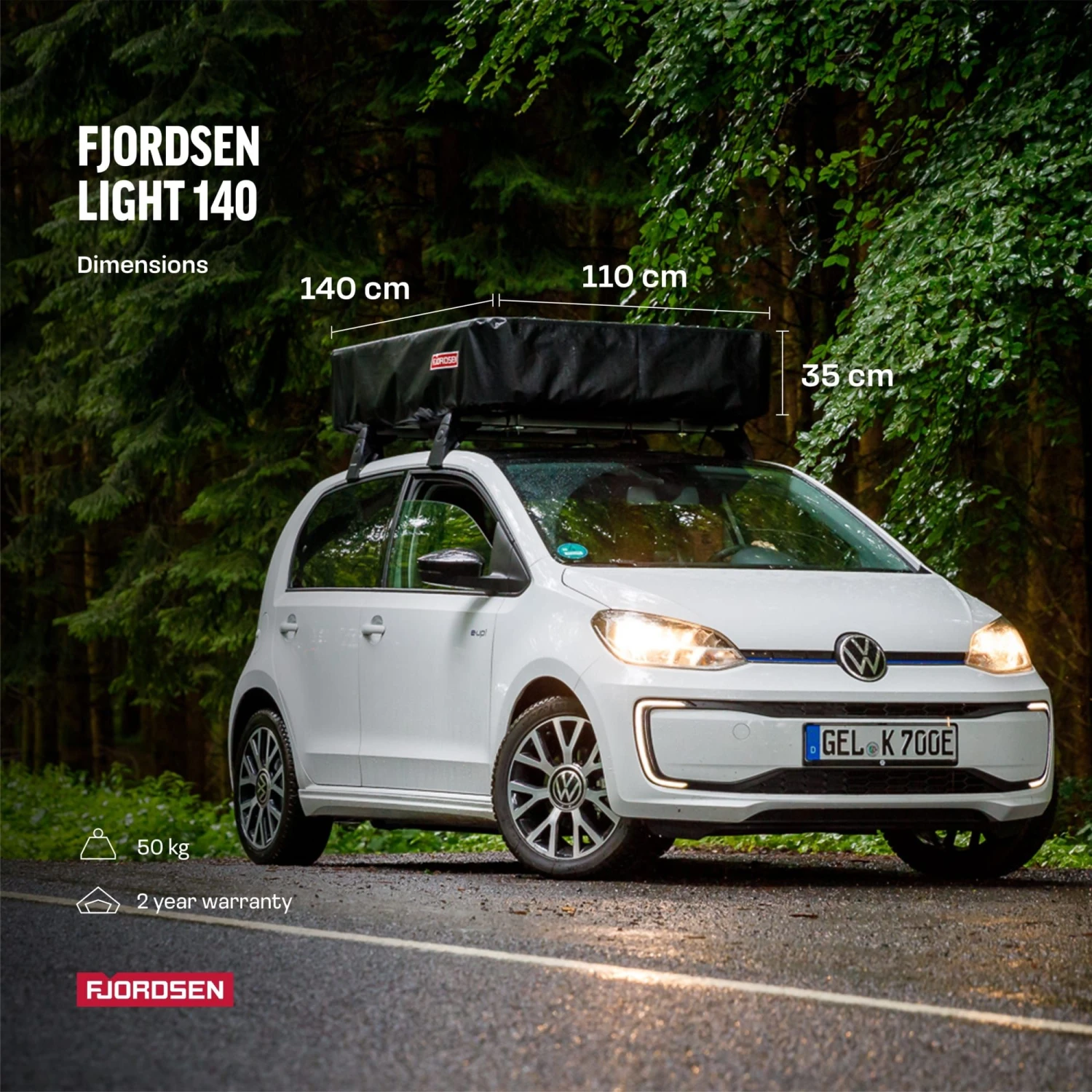 Fjordsen LIGHT 140 Blau/Grau Dachzelt – Bild 5