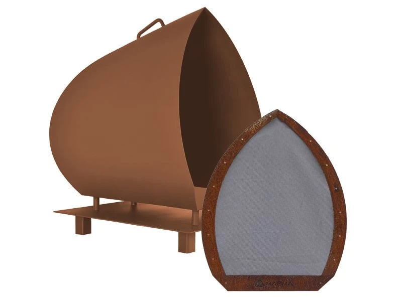 Magma Corten Garten Kamin Mit Funkenschutz