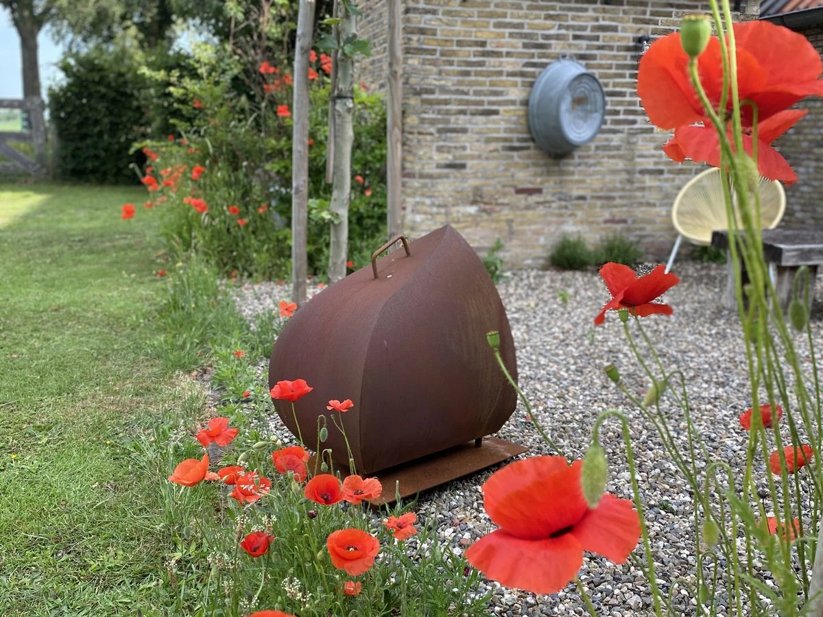 Magma Corten Garten Kamin Mit Funkenschutz – Bild 3