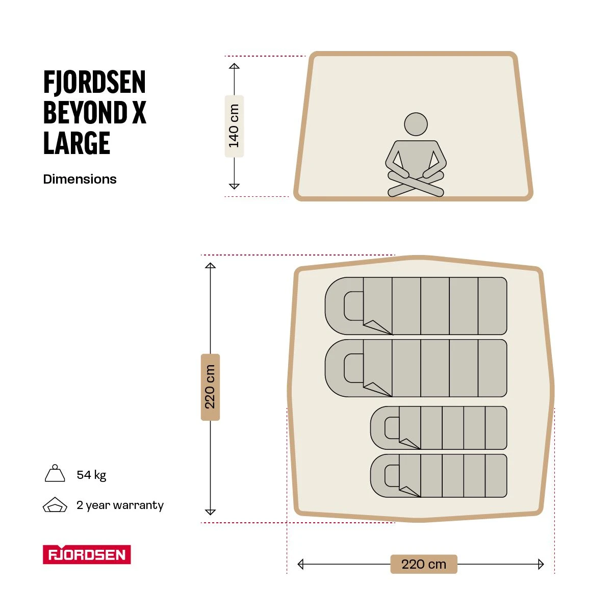Fjordsen Dachzelt Beyond X Large Dachzelt – Bild 4